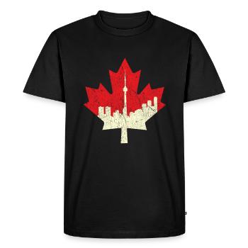 Maple Canada Proud Canadian Flag Canada Day - Men's Premium Organic T-Shirt - black - Front - Nico (187cm)
