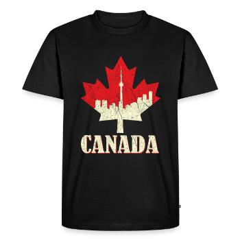 Maple Canada Love Proud Canadian Flag Canada Day - Men's Premium Organic T-Shirt - black - Front - Nico (187cm)