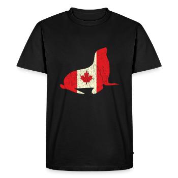 Seal Sea Canada Flag Proud Canadian Canada Day - Men's Premium Organic T-Shirt - black - Front - Nico (187cm)