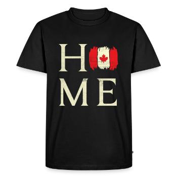 Home Canada Proud Canadian Flag Canada Day - Men's Premium Organic T-Shirt - black - Front - Nico (187cm)