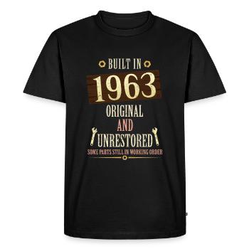 Construit dans l’original de 1963 et non restauré - T-shirt Premium bio Homme - noir - Devant - Nico (187cm)