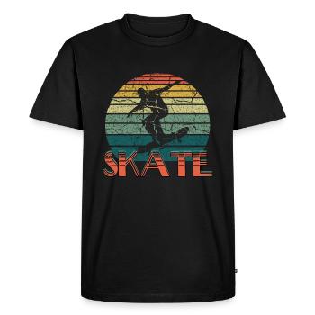 Planche de patinage rétro Skateboard vintage - T-shirt Premium bio Homme - noir - Devant - Nico (187cm)
