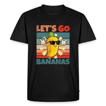 Retro Vintage Let's Bananas Funny Banana - Men's Premium Organic T-Shirt - black - Front - Nico (187cm)