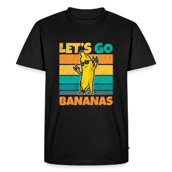 Vintage Let's Bananas Funny Rocker Banana - Men's Premium Organic T-Shirt - black - Front - Nico (187cm)