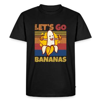 Retro Let's Bananas Funny Thumbs Banana - Men's Premium Organic T-Shirt - black - Front - Nico (187cm)