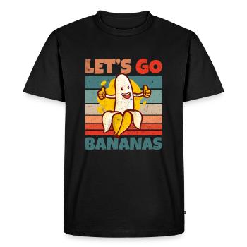 Retro Vintage Let's Bananas Funny Thumbs Banana - Men's Premium Organic T-Shirt - black - Front - Nico (187cm)