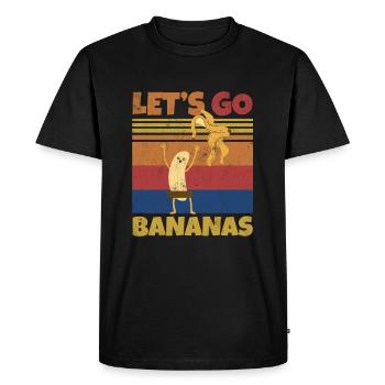 Retro Let's Bananas Funny Strip Banana - Men's Premium Organic T-Shirt - black - Front - Nico (187cm)