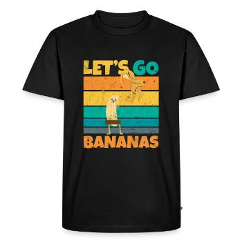 Vintage Let's Bananas Funny Strip Banana - Men's Premium Organic T-Shirt - black - Front - Nico (187cm)