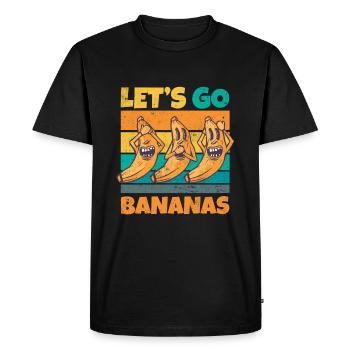 Vintage Let's Bananas Funny Crazy Banana - Men's Premium Organic T-Shirt - black - Front - Nico (187cm)