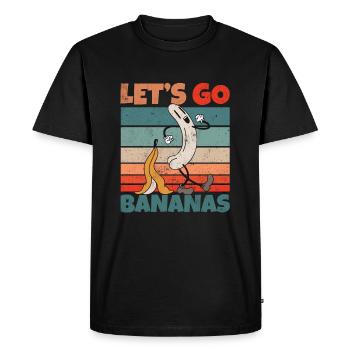 Retro Vintage Let's Bananas Funny Butt Banana - Men's Premium Organic T-Shirt - black - Front - Nico (187cm)