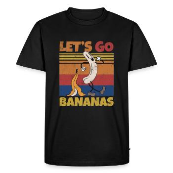 Retro Let's Bananas Funny Butt Banana - Men's Premium Organic T-Shirt - black - Front - Nico (187cm)