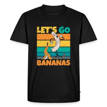 Vintage Let's Bananas Funny Butt Banana - Men's Premium Organic T-Shirt - black - Front - Nico (187cm)