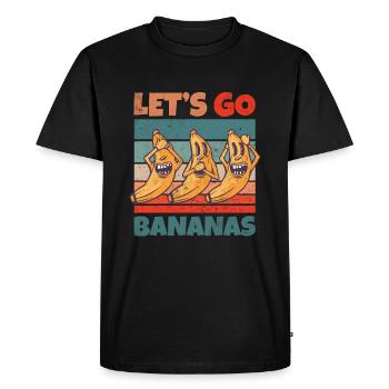 Retro Vintage Let's Bananas Funny Crazy Banana - Men's Premium Organic T-Shirt - black - Front - Nico (187cm)