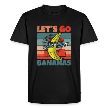 Retro Vintage Let's Bananas Funny Dab Banana - Men's Premium Organic T-Shirt - black - Front - Nico (187cm)