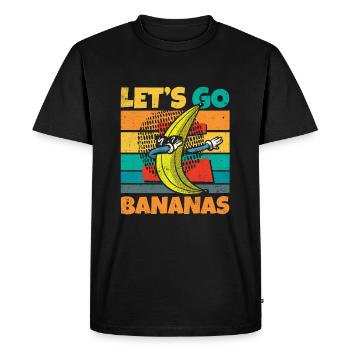 Vintage Let's Bananas Funny Dab Banana - Men's Premium Organic T-Shirt - black - Front - Nico (187cm)