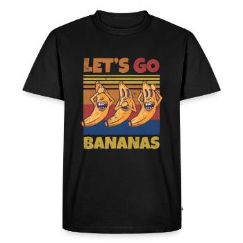 Retro Let's Bananas Funny Crazy Banana - Men's Premium Organic T-Shirt - black - Front - Nico (187cm)