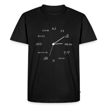 Math Lover Math Clock Math Meme Joke Math - Men's Premium Organic T-Shirt - black - Front - Nico (187cm)