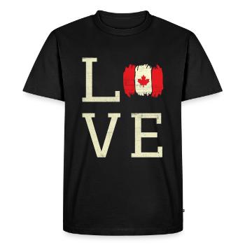 Love Canada Proud Canadian Flag Canada Day - Men's Premium Organic T-Shirt - black - Front - Nico (187cm)