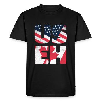 American US Canada Flag Proud Canadian Canada Day - Men's Premium Organic T-Shirt - black - Front - Nico (187cm)