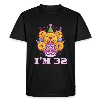 Âge 32 ans Naissance Né Crypto-monnaie Argent - T-shirt Premium bio Homme - noir - Devant - Nico (187cm)