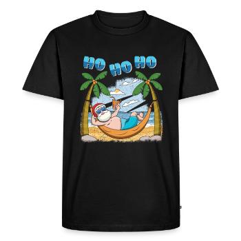Island Beach Noël Rire Père Noël Été 2022 - T-shirt Premium bio Homme - noir - Devant - Nico (187cm)