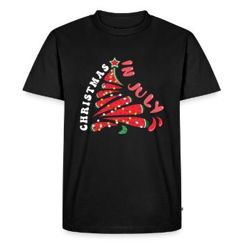 Plage Noël Pastèque Juillet Été 2022 - T-shirt Premium bio Homme - noir - Devant - Nico (187cm)