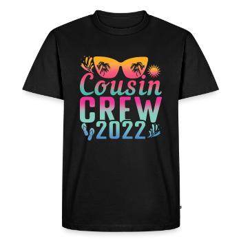 Cousin Crew Vacances 2022 Tropical Hello Summer - T-shirt Premium bio Homme - noir - Devant - Nico (187cm)