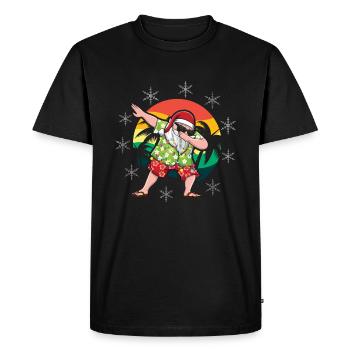 Retro Beach Noël Dabbing Père Noël Été 2022 - T-shirt Premium bio Homme - noir - Devant - Nico (187cm)