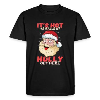 Plage Noël Hot Balls Santa Été 2022 - T-shirt Premium bio Homme - noir - Devant - Nico (187cm)