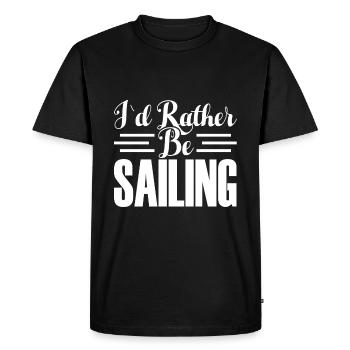 JE PRÉFÉRERAIS NAVIGUER - T-shirt Premium bio Homme - noir - Devant - Nico (187cm)