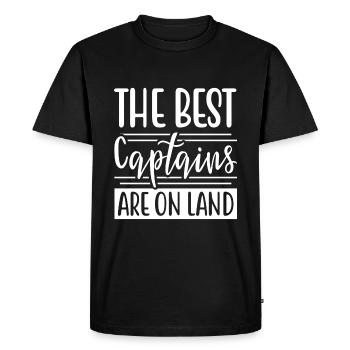 LES MEILLEURS CAPITAINES SONT À TERRE - T-shirt Premium bio Homme - noir - Devant - Nico (187cm)
