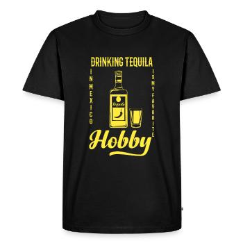 Drinking tequila in Mexico is my hobby - Tequila - Men's Premium Organic T-Shirt - black - Front - Nico (187cm)