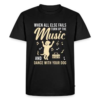 Chien amoureux chien danse à quatre pattes - T-shirt Premium bio Homme - noir - Devant - Nico (187cm)