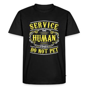Homme de service ne se caresse pas - Drôle de chien - T-shirt Premium bio Homme - noir - Devant - Nico (187cm)