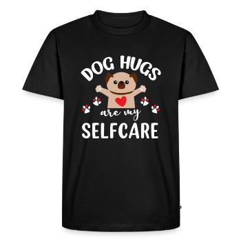Dog hugs are my self-care - Men's Premium Organic T-Shirt - black - Front - Nico (187cm)