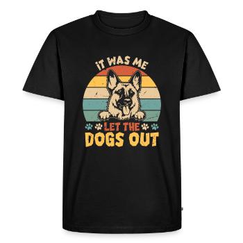Je laisse sortir les chiens - Retro Dog - T-shirt Premium bio Homme - noir - Devant - Nico (187cm)
