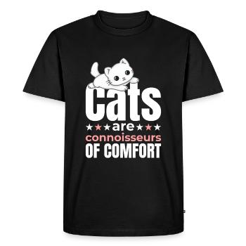 Cats Are Connoisseurs of Comfort - Chilling Cat - Men's Premium Organic T-Shirt - black - Front - Nico (187cm)