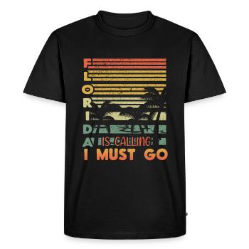Retro Florida Vacation 2022 Tropical Hello Summer - Men's Premium Organic T-Shirt - black - Front - Nico (187cm)