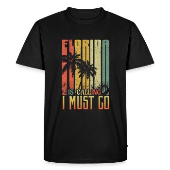Florida Calls Vacation 2022 Tropical Hello Summer - Men's Premium Organic T-Shirt - black - Front - Nico (187cm)