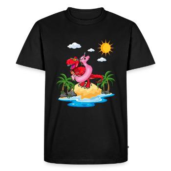 Beach 2022 Tropical Dinosaur In Beach Summer - Men's Premium Organic T-Shirt - black - Front - Nico (187cm)