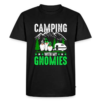Camping With My Gnomies - Camper Gnome - Men's Premium Organic T-Shirt - black - Front - Nico (187cm)