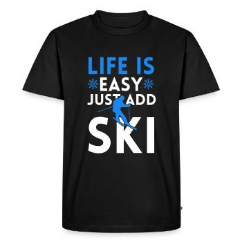 LA VIE EST FACILE AVEC LE SKI - T-shirt Premium bio Homme - noir - Devant - Nico (187cm)