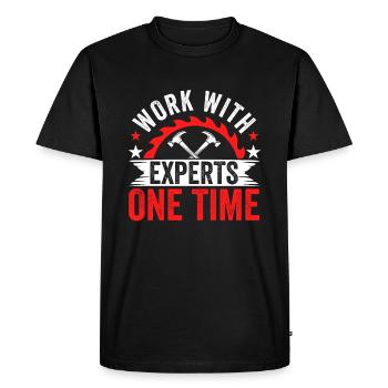 Travaillez avec des experts une fois - Schreiner - T-shirt Premium bio Homme - noir - Devant - Nico (187cm)