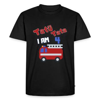 Tatü Tata Ich Bin 4 - Pompier - T-shirt Premium bio Homme - noir - Devant - Nico (187cm)