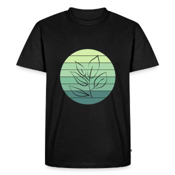Conception du coucher de soleil sur les feuilles de l’amateur de légumes - T-shirt Premium bio Homme - noir - Devant - Nico (187cm)