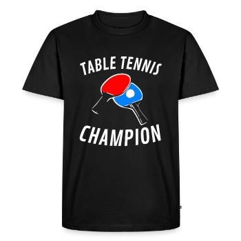 TABLE TENNIS CHAMPION PING PONG MASTER - T-shirt Premium bio Homme - noir - Devant - Nico (187cm)