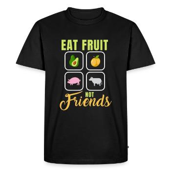 Ne mangez pas d’amis - Végétalien - T-shirt Premium bio Homme - noir - Devant - Nico (187cm)