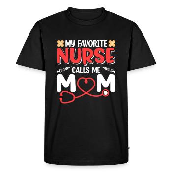 Ma sœur préférée m’appelle maman - T-shirt Premium bio Homme - noir - Devant - Nico (187cm)