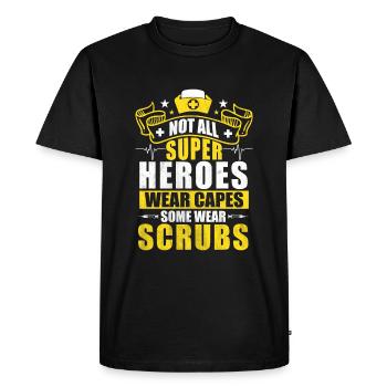 Tous les super-héros ne portent pas de capes, certains portent - T-shirt Premium bio Homme - noir - Devant - Nico (187cm)