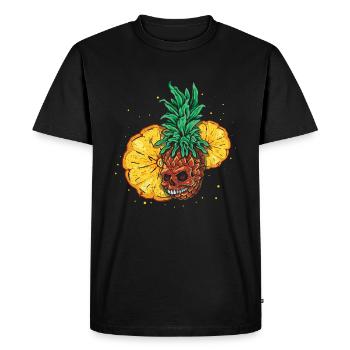 Sun Beach 2022 Tropical Summer Bone Pineapple - Men's Premium Organic T-Shirt - black - Front - Nico (187cm)